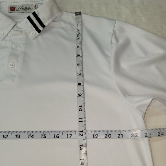 Iliac Golf Polo Shirt Mens XXL/2XL White Performance‎ Polo 17 Moisture Wicking - Picture 7 of 9